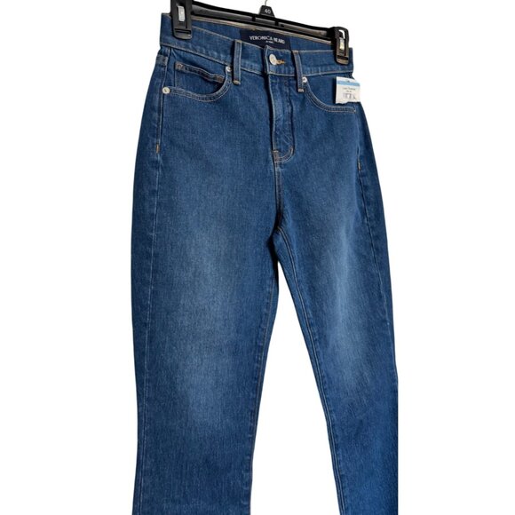 Veronica Beard Carly Kick Flare Denim Size 24 Crop High Rise Jeans NWT Cornflowe - Picture 10 of 12